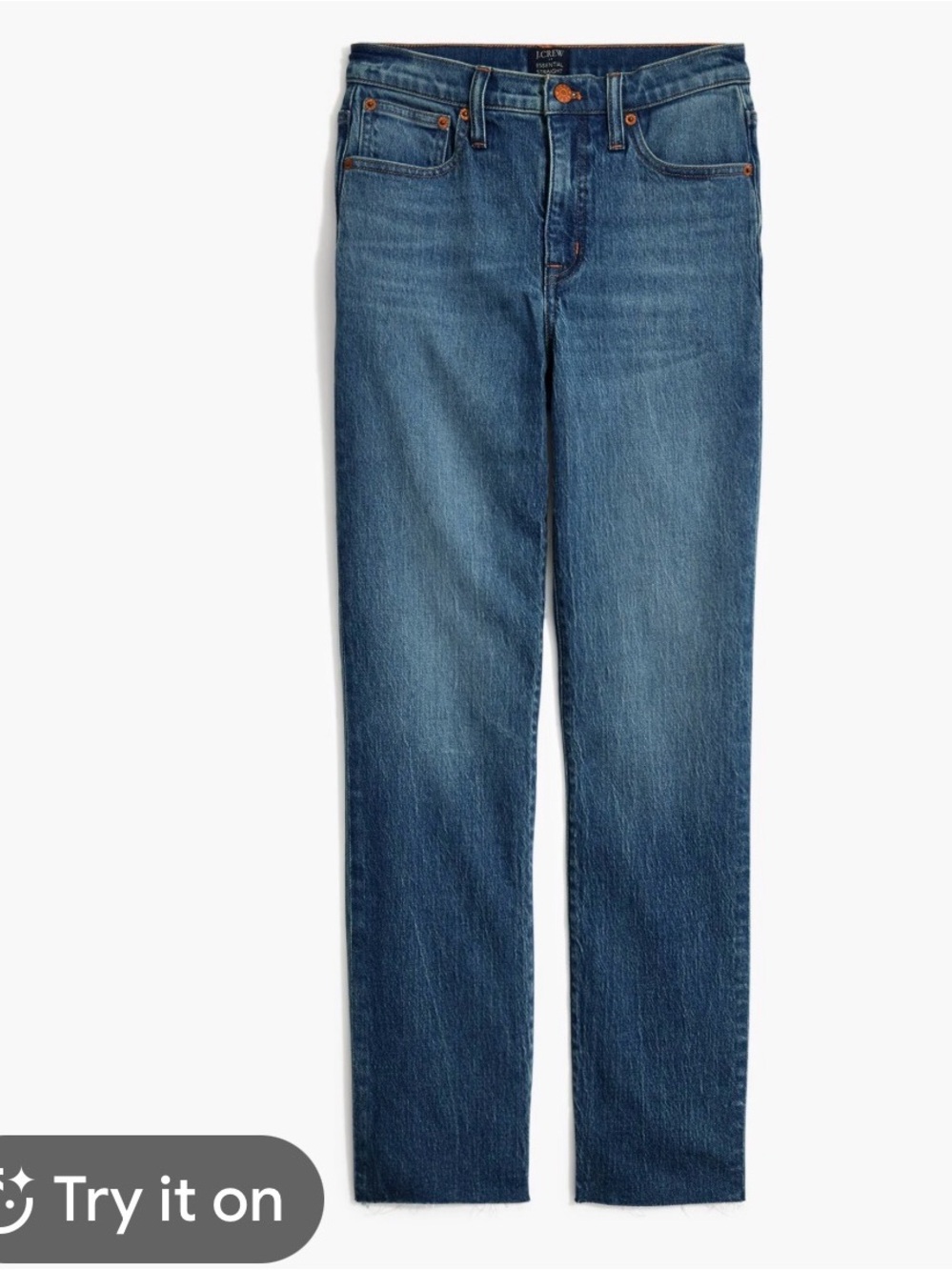 🩷 J. Crew Blue Denim Straight Jeans with Branded Button size 30